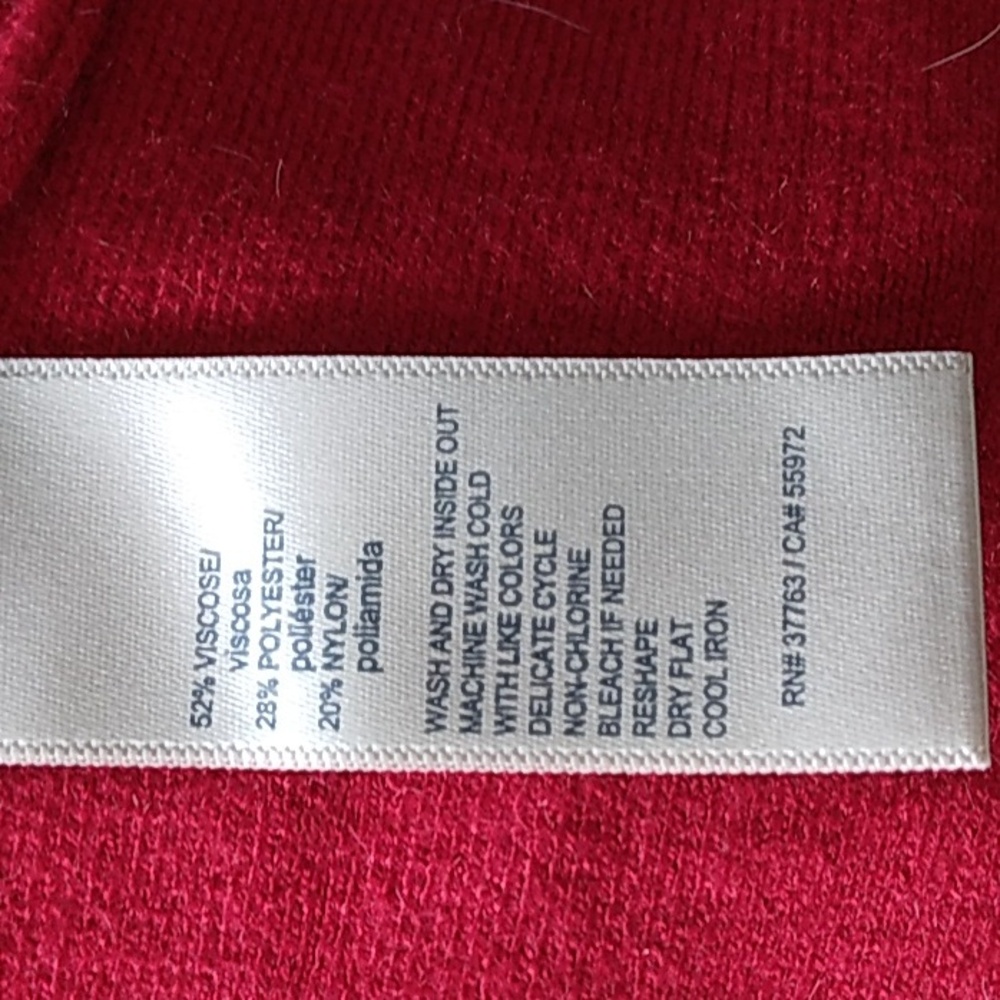 Rafaella  Women's 3X‎ Deep Red Open Front Knit Sweater Cardigan Tight Kni… - Picture 7 of 7